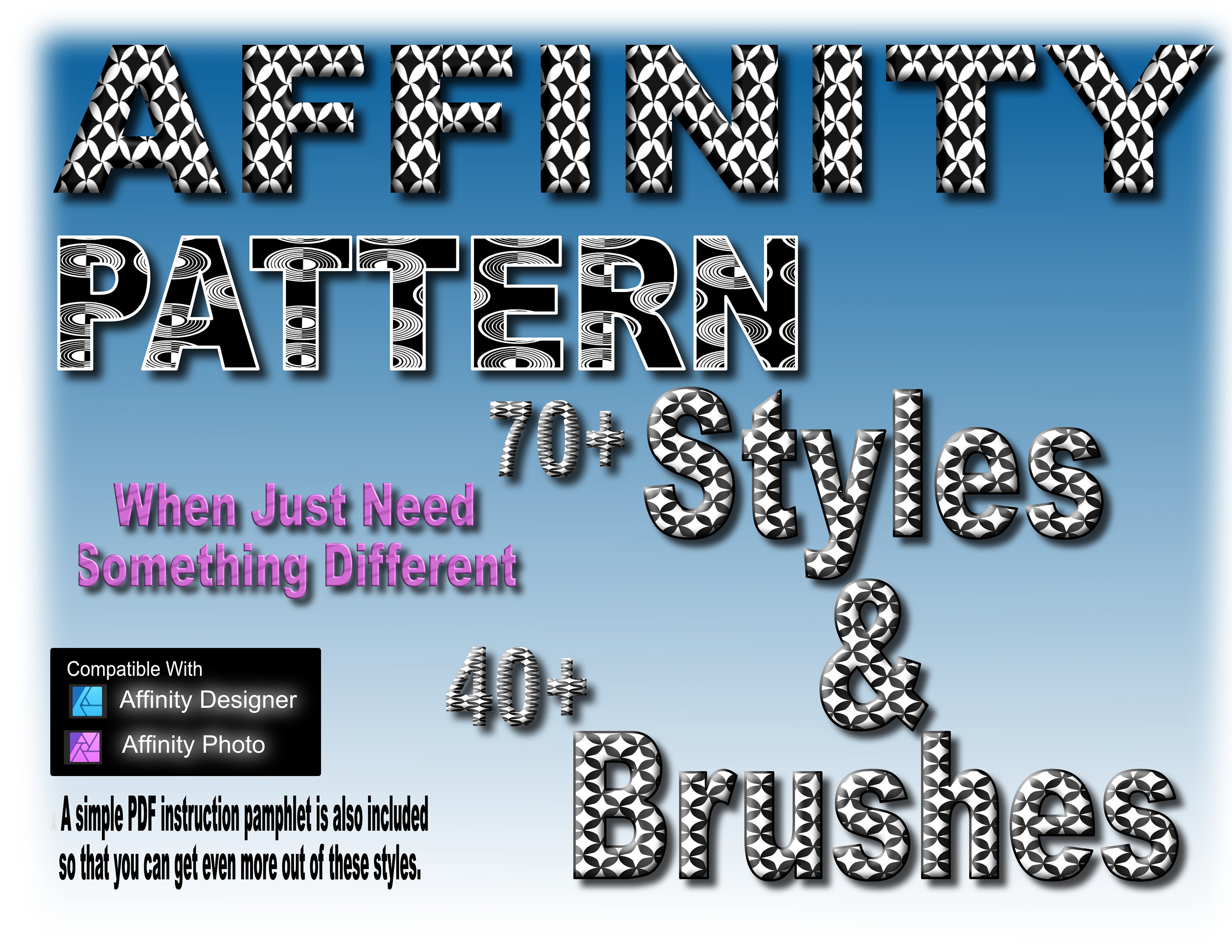 Affinity Styles & Brushes – 70+ Fills, 40+ Vector Brushes (PDF Tips) - Etsy