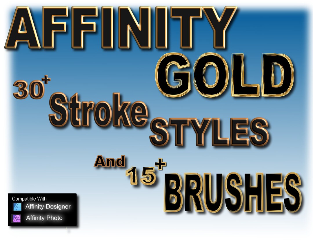 Affinity Gold Brushes & Stroke Styles - Etsy Australia