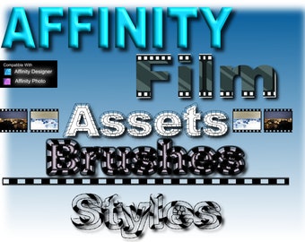 Affinity Serif フィルムロールアセット、スタイル、ブラシ