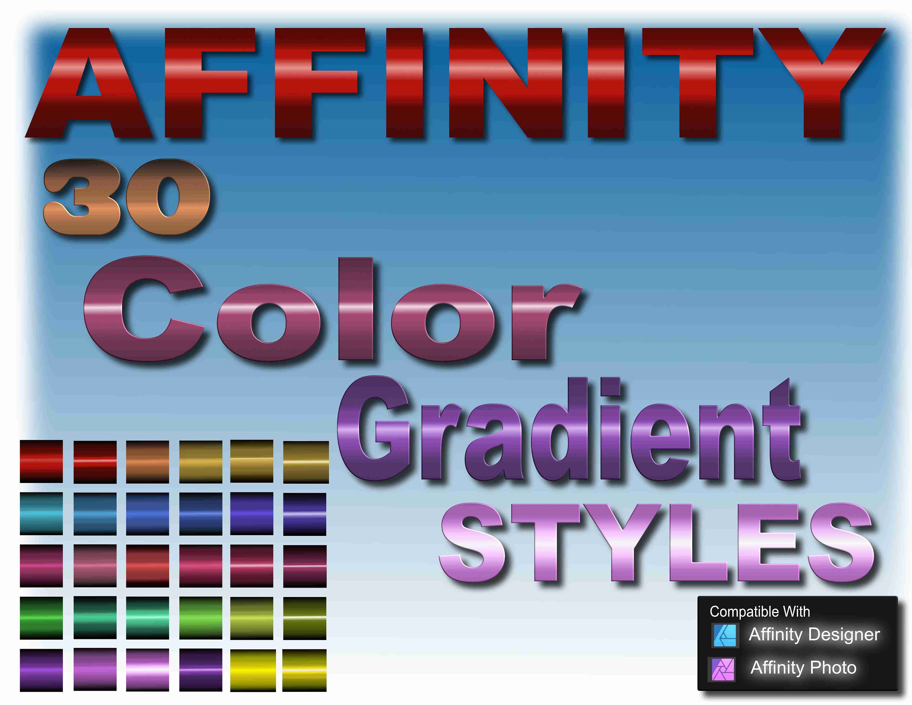 Affinity: 30 Gradient Styles & Free - Etsy