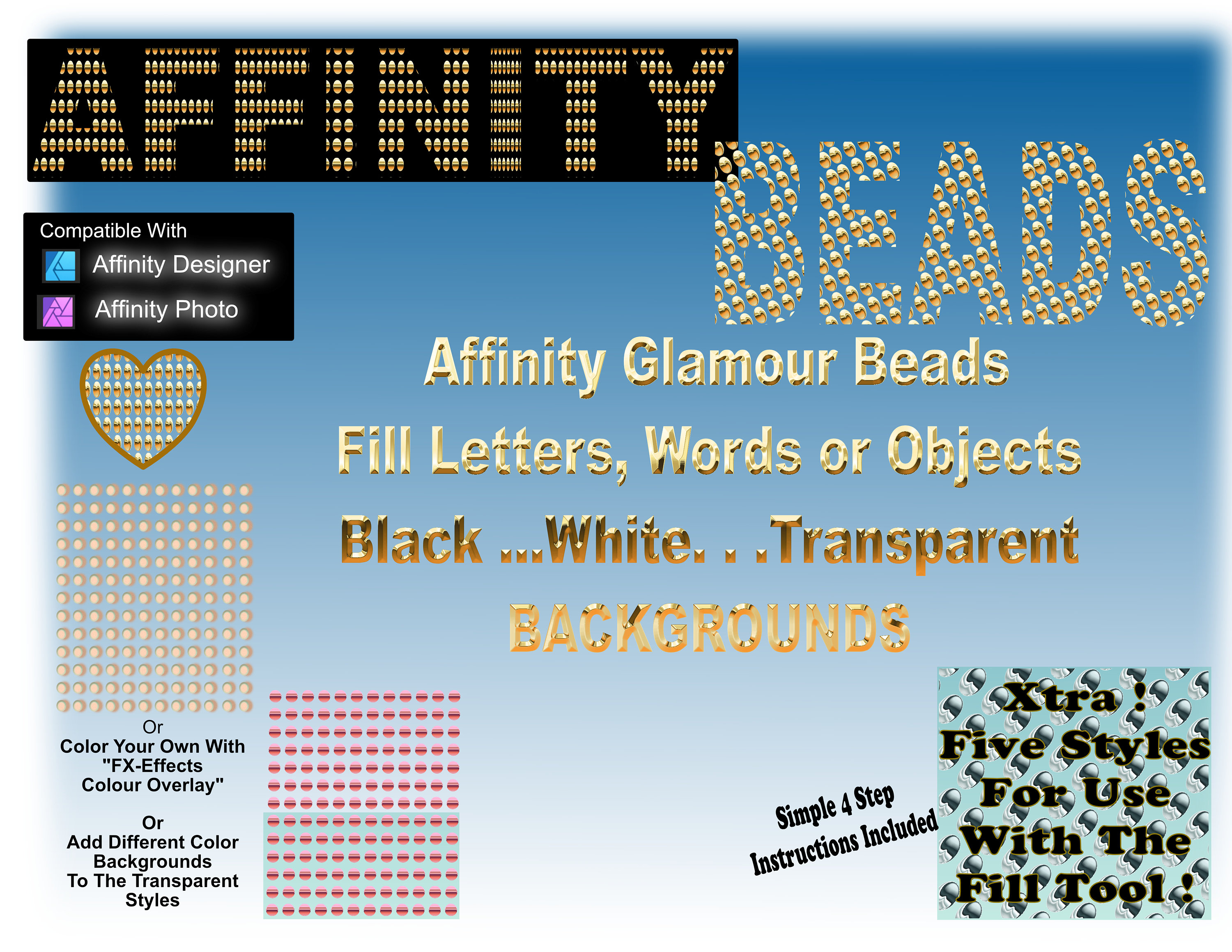 Affinity Serif -- Glamour Beads Styles - Etsy