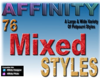 Affinity Serif スタイル: 76 種類の混合塗りつぶし (デジタルダウンロード)