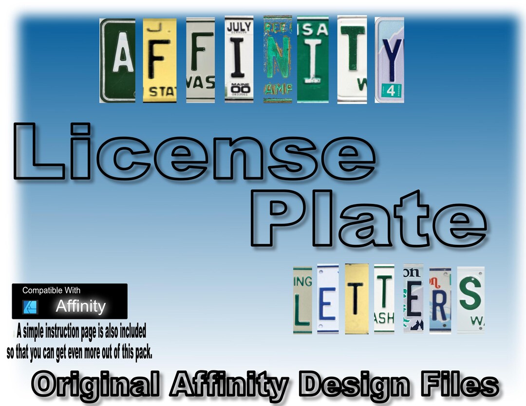 Affinity Serif -- License Plate Letters - Etsy