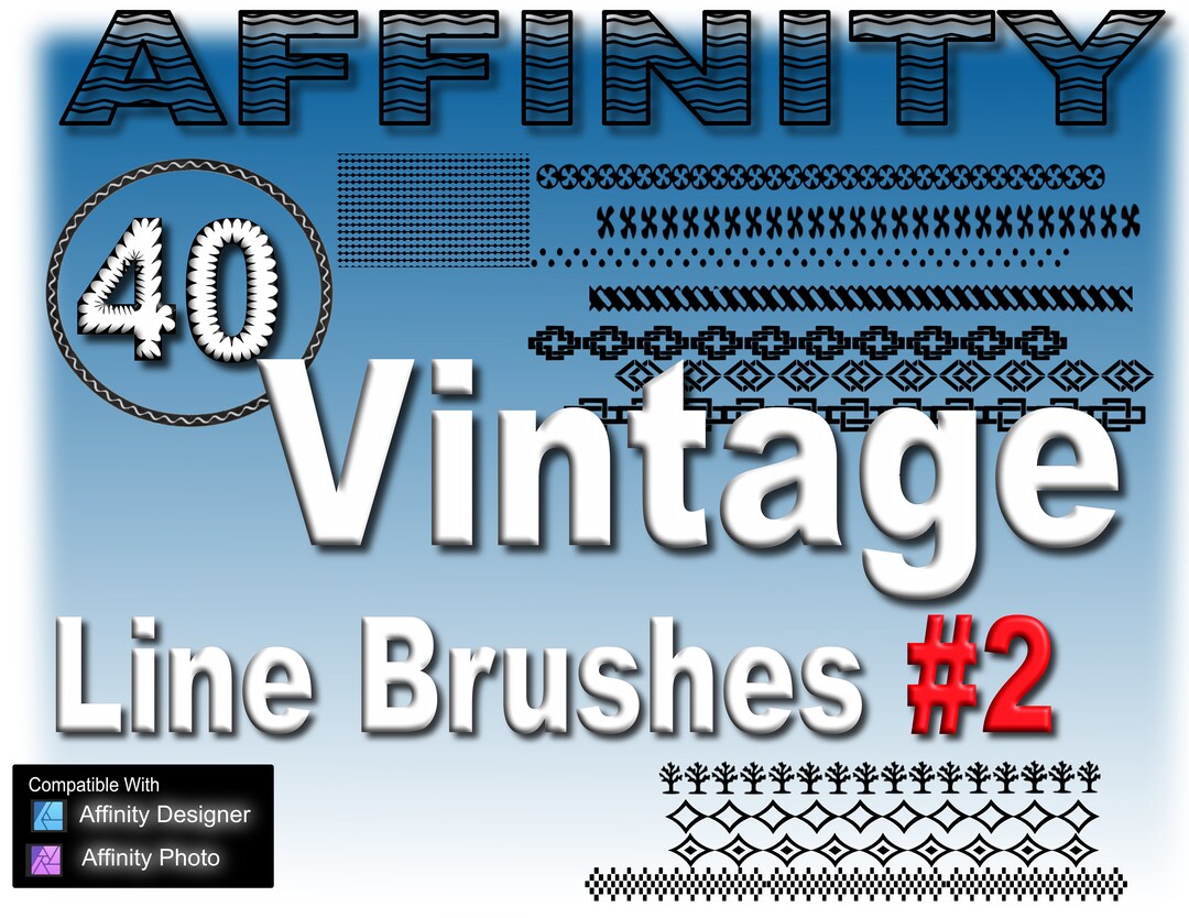 Affinity: 40 Vintage Line Brushes #2 & Free Styles! - Etsy