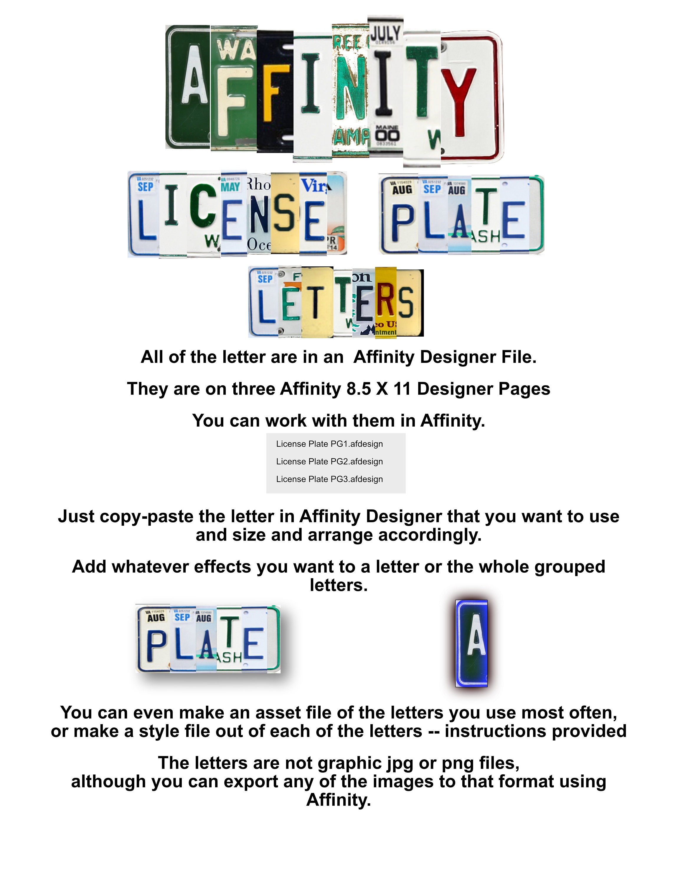 Affinity Serif License Plate Letters - Etsy