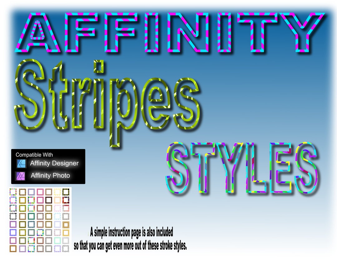 Affinity -- Stripes Strokes Styles - Etsy
