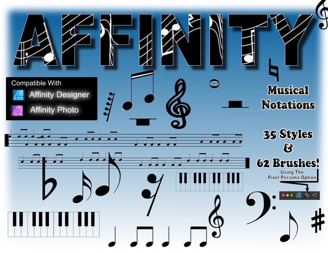 Affinity Styles and Stamp Brushes Musical Notes & Notations - Etsy