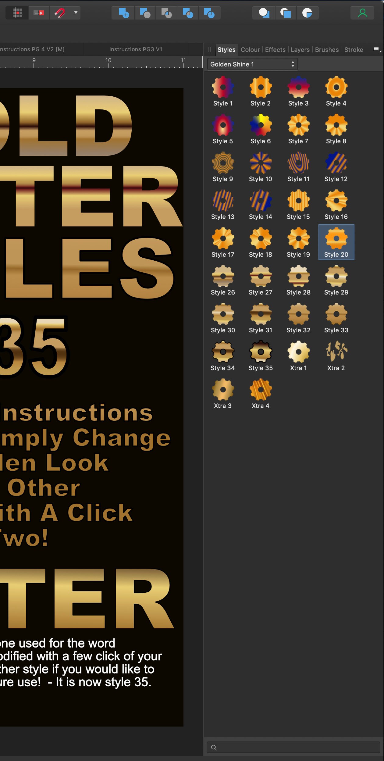 Affinity: Gold Shine Style Fills - Etsy