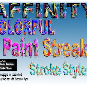 Affinity Colorful Paint Streak Stroke Styles