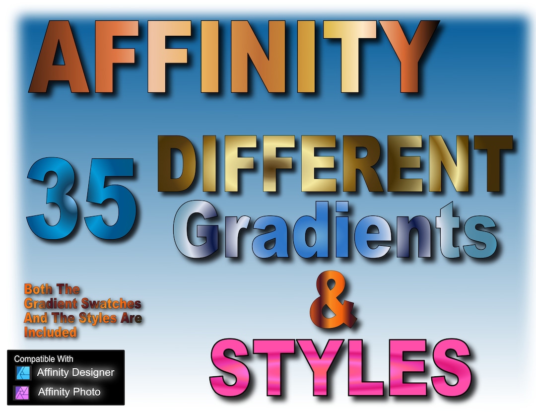 Affinity: Gradients 35 -- Swatches & Styles - Etsy