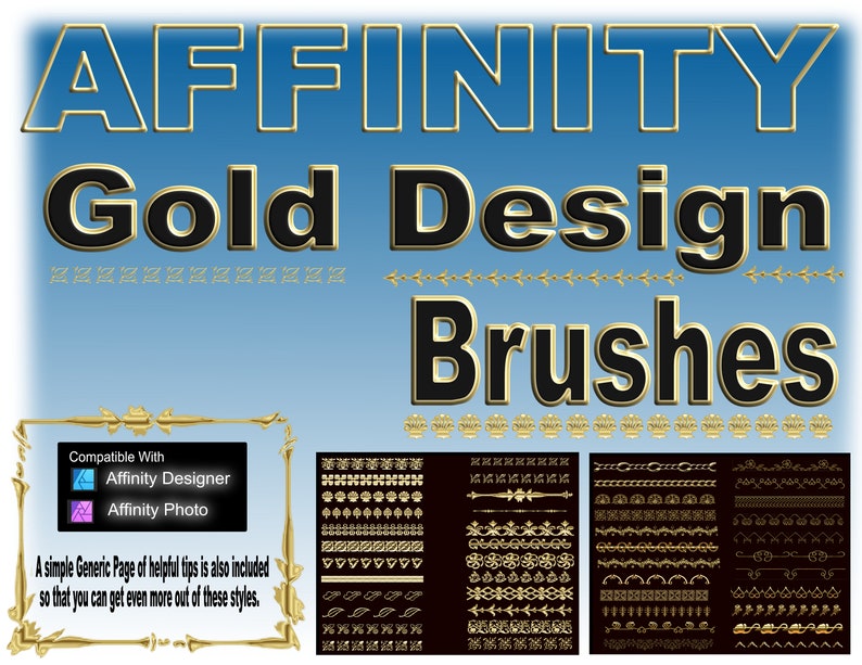 Affinity: Gold Design Brushes - Etsy