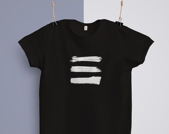 T-shirt penseelstreken, minimalistisch design shirt, uniseks T-shirt, pop-art shir, cadeau voor haar, leuk retro shirt, kerstkleding, cadeau-idee
