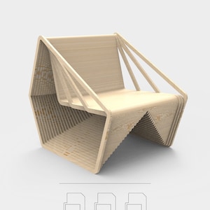 Step Armchair • Router-Cut Files • CNC Files for Cutting• Vector Files • .dxf • .dwg • .svg • .pdf