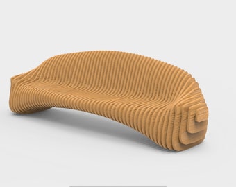 Parametric Couch • Router-Cut Files • CNC Files for Cutting • Vector Files • .dxf • .dwg • .svg • .pdf