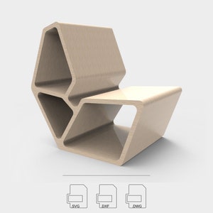 Voronoi Lounge Chair CNC Files: Router Cut Vector Plans (Digital Download)