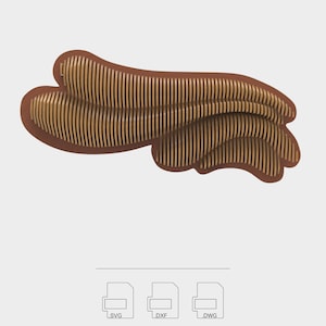 Parametric Wall Waves Art 1 • Router-Cut Files • CNC Files for Cutting • Vector Files • .dxf • .dwg • .svg • .pdf