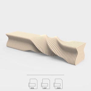 Parametric Bench: Spiro Router-Cut Files CNC Files for Cutting Vector Files .dxf .dwg .svg .pdf zdjęcie 6