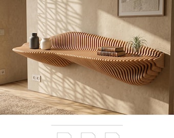 Parametric Console Shelf 1 • Modern CNC Design • Router-Cut Vector Files • dxf dwg svg pdf