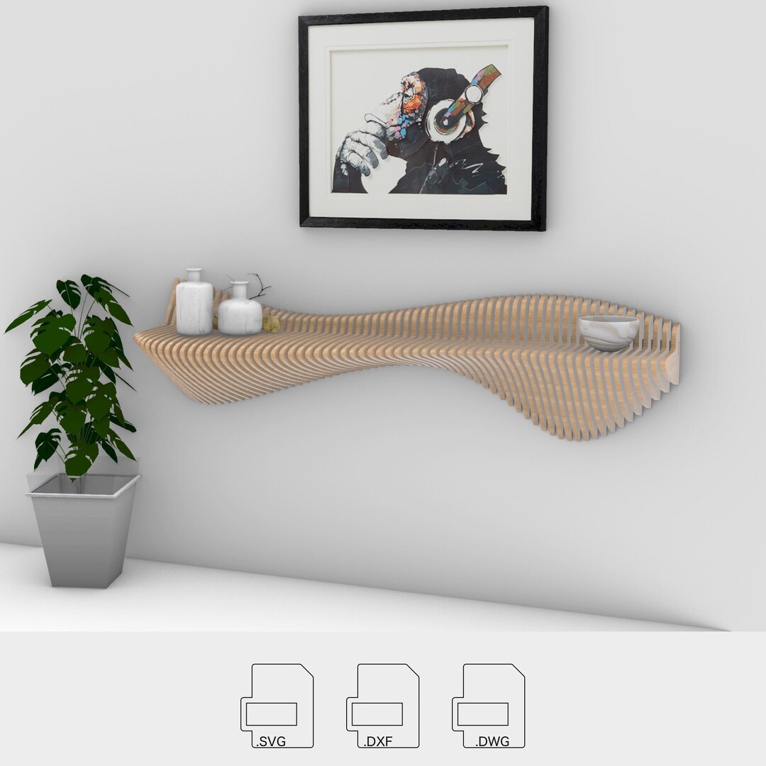 Parametric Console Shelf 2 • Modern CNC Design • Router-cut Vector ...