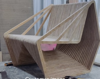 Step Armchair CNC Router Files: Plywood, MDF, Cardboard (Digital Download)