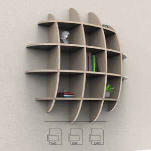 Estantería paramétrica Aria Archivos de corte por fresadora Archivos CNC Archivos vectoriales .dxf .dwg .svg .pdf imagen 7