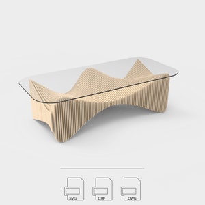 Parametric Dining Table : Sinewave • Router-Cut Files • CNC Files • Vector Files • .dxf • .dwg • .svg • .pdf