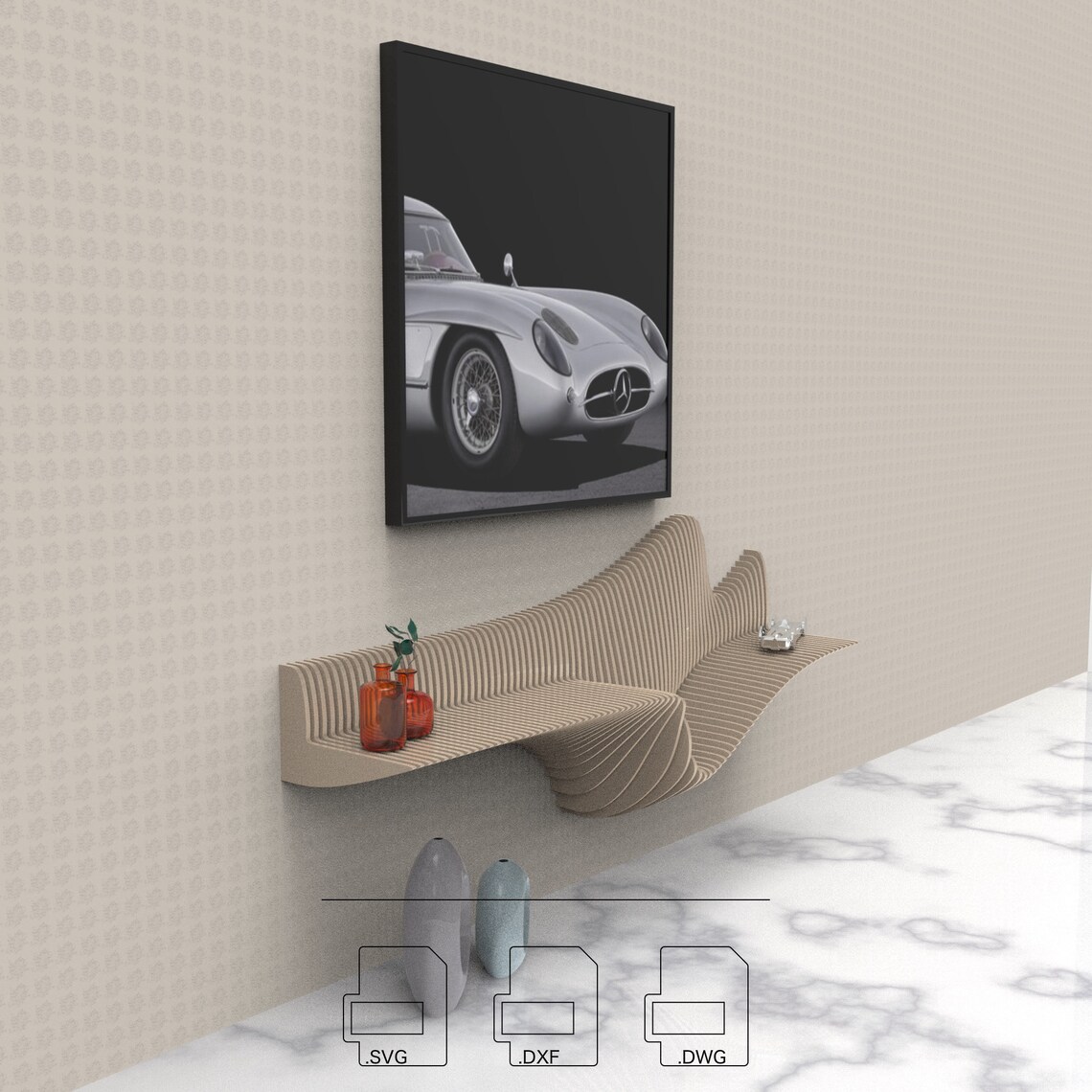 Parametric Console Shelf CNC Router Cut Files (digital Download) - Etsy