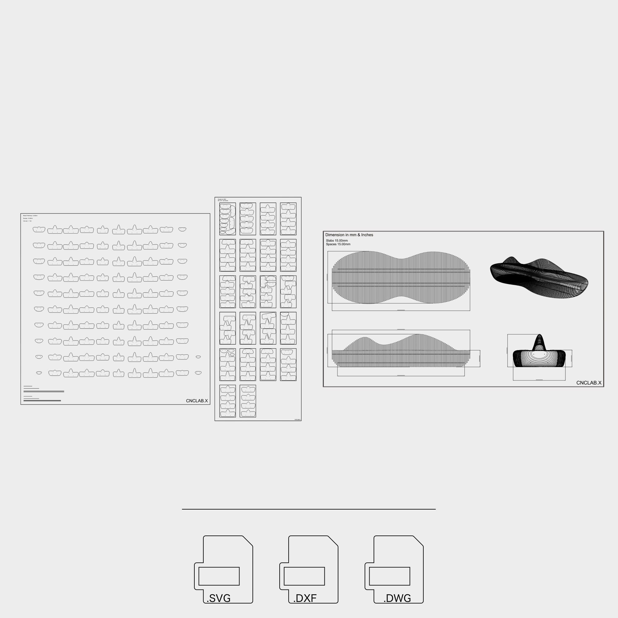 Parametric Bench Aso Routercut Files CNC Files for Cutting Vector