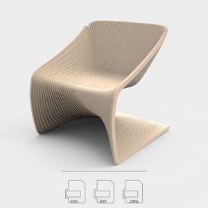 Club Chair • Router-Cut Files • CNC Files for Cutting• Vector Files • .dxf • .dwg • .svg • .pdf