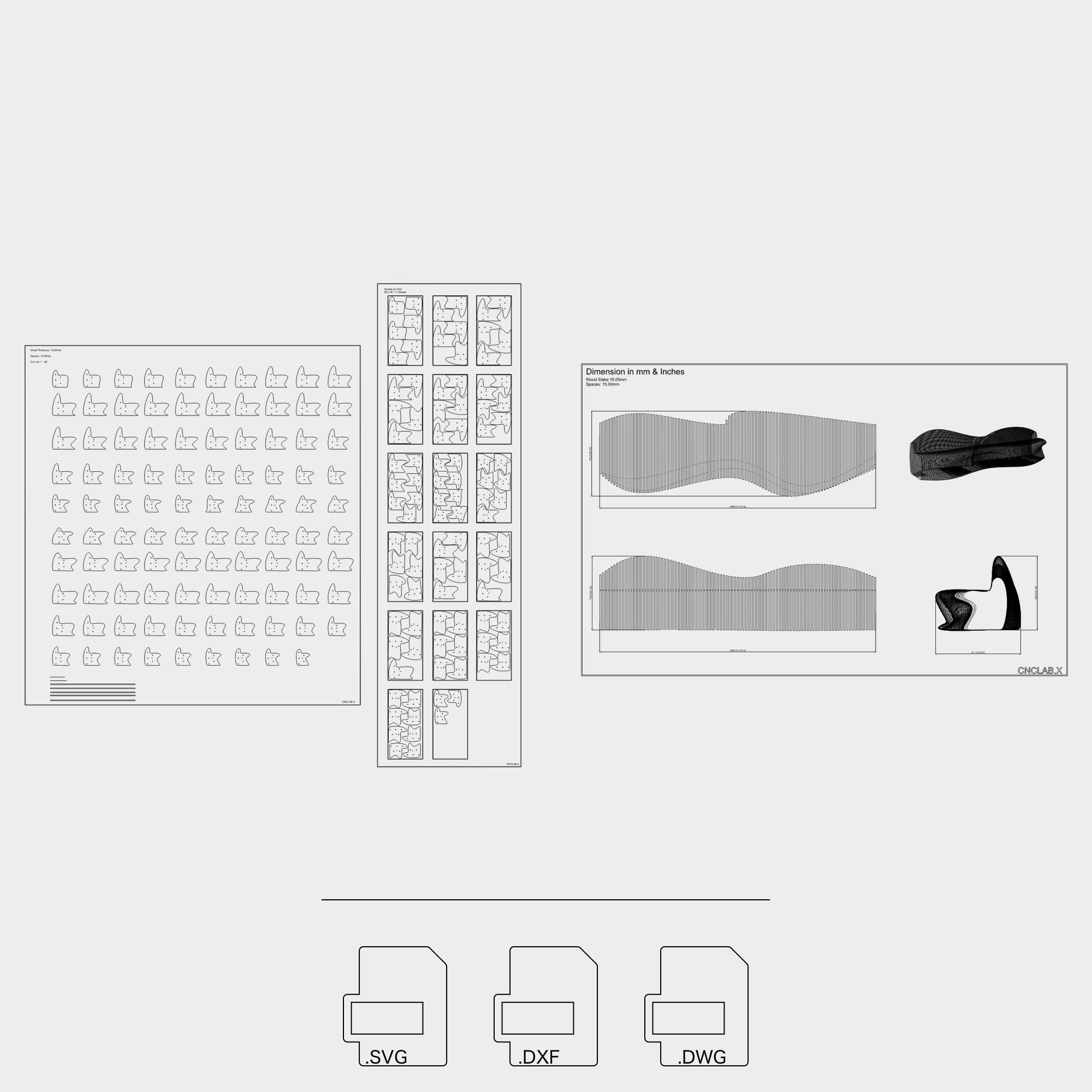 Parametric Petra Bench CNC Router Files: .dxf .dwg .svg .pdf - Etsy UK