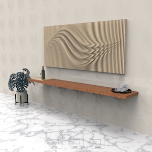 Parametric Wall Art 8 : Nami • Router-Cut Files • CNC Files • Vector Files • .dxf • .dwg • .svg • .pdf