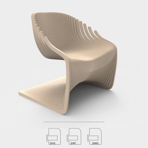 Whiskey Lounge Chair • Router-Cut Files • CNC Files for Cutting• Vector Files • .dxf • .dwg • .svg • .pdf