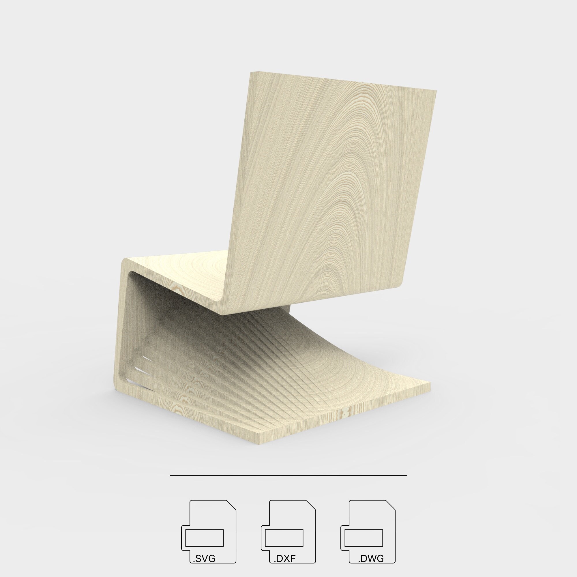 Arch Lounge Chair • Router-cut Files • CNC Files for Cutting• Vector ...