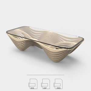 Evo Coffee Table • Parametric Design • CNC Router Files • Dxf Svg Dwg Pdf Vector Cut Files