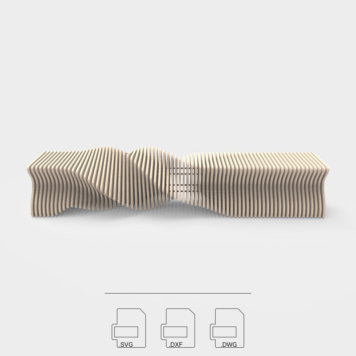 Spiro Parametric Bench CNC Files: Router-cut Vector Plans (digital ...