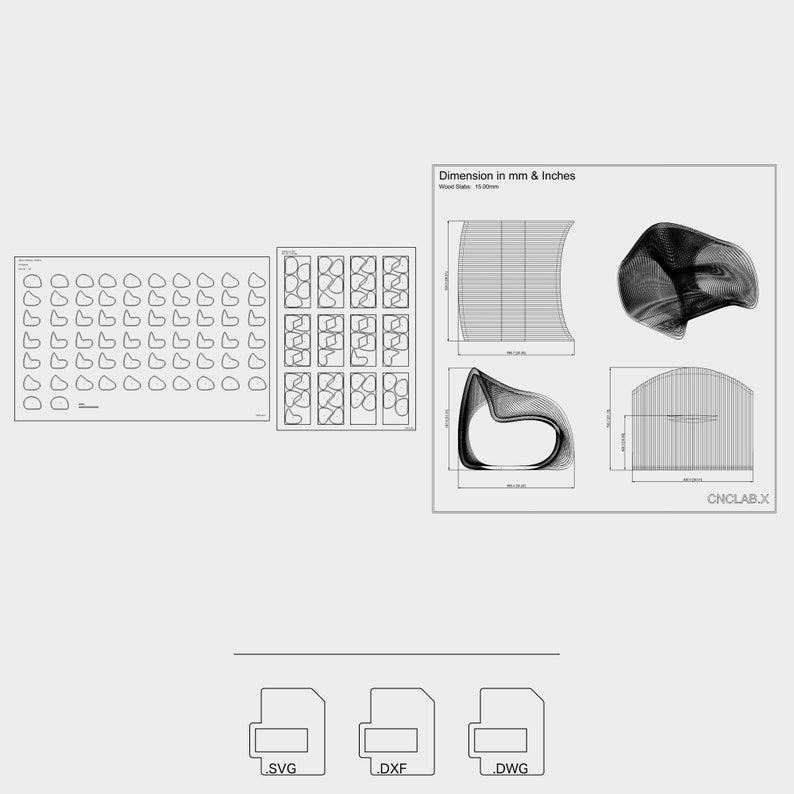 Spade Chair Router-cut Files CNC Files for Cutting Vector Files .dxf ...