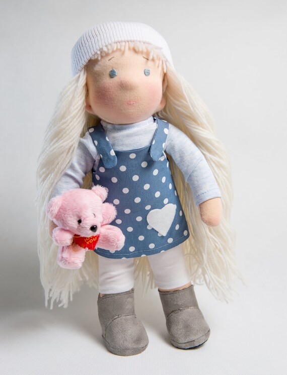 Waldorf doll best friend gifts christmas | fabric doll toddler toys | ooak doll teen girl room decor | custom doll