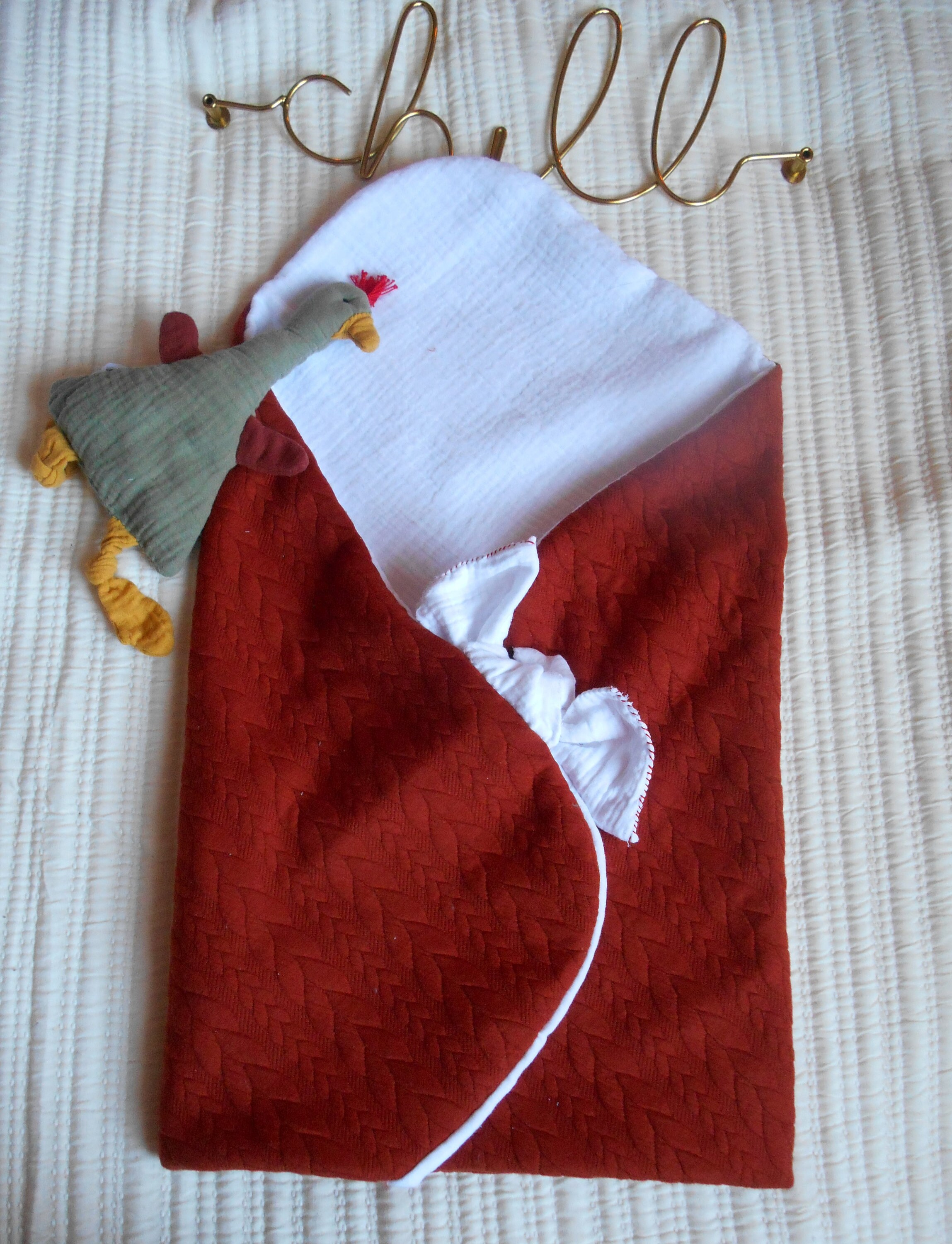 Gigoteuse d'emmaillotage Hiver Gaze de Coton-Fait Main