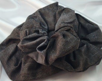 Grunge Black Cotton Scrunchies