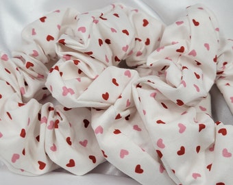 Love Sugar Heart Confetti White Cotton Scrunchies