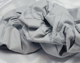 Silver Cotton Scrunchies