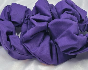 Royal Purple Cotton Scrunchies