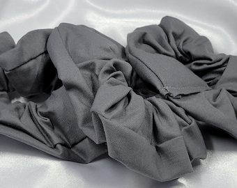 Charcoal Cotton Scrunchies