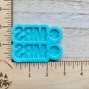 Mrs. Earrings Silicone Mold for Resin, Mrs Bride Resin Mold, mrs Resin Earrings mold