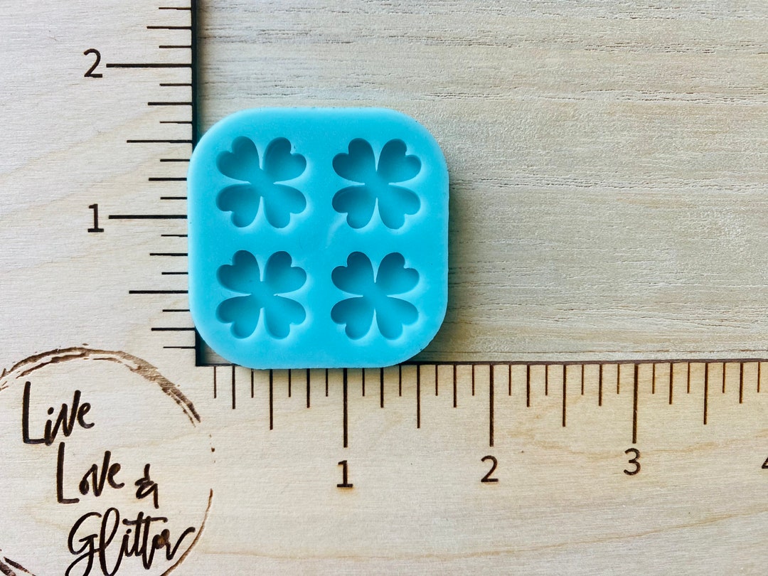 Clover Stud Earrings Silicone Mold for Resin, Four Leaf Clover Stud