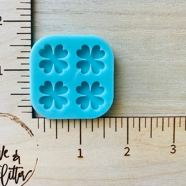 Clover Stud Earrings Silicone Mold for Resin, four leaf Clover Stud Earrings Mold, St Patrick's Stud Earrings Resin Mold, Stud Earrings Mold