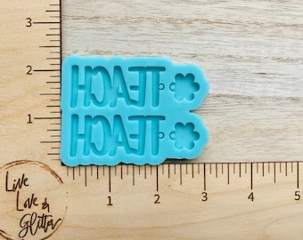 Teach Earrings Silicone Mold for Resin, Teach Earrings Resin Mold, Teacher Appreciation Earrings Mold, Teacher Appreciation Gift, School