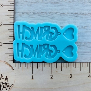 Green Grouch Earrings Silicone Mold for Resin, Christmas Earrings Resin Mold, Christmas Resin Earrings