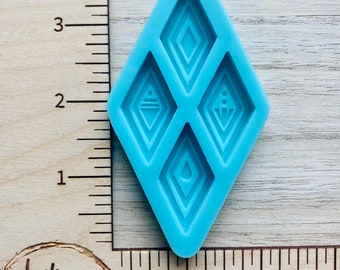 Frozen Elements Crystal Silicone Mold for Resin, Frozen Crystals Resin Mold, Frozen Elements Resin Mold, Fire Wind Water Earth Elements mold