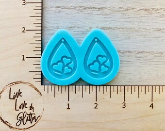 Valentines Earrings Silicone Mold for Resin, Valentines Dangle Earrings Mold, Valentines Resin Mold, Heart Earrings Silicone Mold for Resin